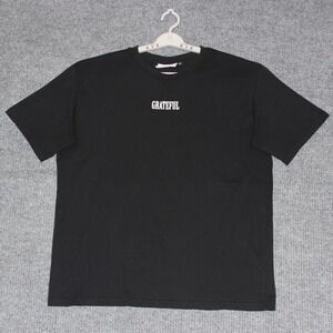 Sacré‎ Black Grateful Graphic Print T-Shirt XL Mens Short Sleeve